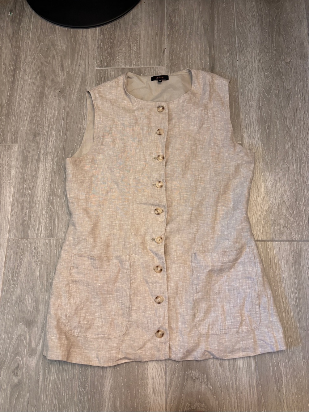 Quince Flax Sleeveless Button-Front Tunic - Picture 5 of 5